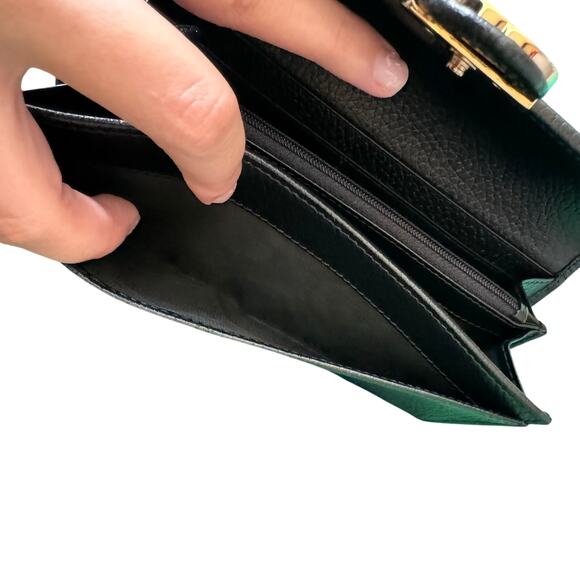 Gucci Interlocking G Long Wallet Black Leather Silver 100% Authentic - Picture 9 of 14